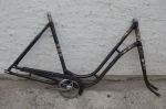 Fahrradrahmen "NSU" Damenausf. 28 Zoll, Stahl, schwarz, RH=53 cm, 50er Jahre 