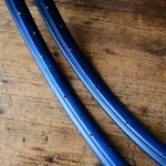 Felgensatz 26 x 1,75 blau überlackiert, für frühes 50er Jahre Moped, Breite 37 mm 