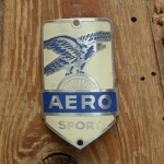 Steuerkopfschild  AERO SPORT, blau, 30-50er Jahre, Originalschild aus Sammlungsbestand 
