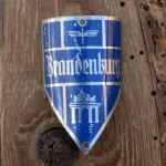 Steuerkopfschild BRANDENBURG, silber, 30-50er Jahre, Originalschild aus Sammlungsbestand 