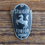 Steuerkopfschild STAIGER JUNIOR, 50er Jahre, Originalschild aus Sammlungsbestand 