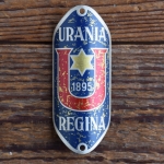 Steuerkopfschild URANIA REGINA, 30er Jahre, Originalschild aus Sammlungsbestand 