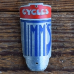 Steuerkopfschild CYCLES TIMM`S, 50er Jahre, Originalschild aus Sammlungsbestand 