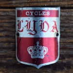 Steuerkopfschild CYCLES LYDA, 60er Jahre, Originalschild aus Sammlungsbestand 