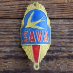 Steuerkopfschild SAVA, 50er Jahre, Originalschild aus Sammlungsbestand 