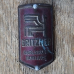 Steuerkopfschild GRITZNER, 50er Jahre, Originalschild aus Sammlungsbestand 