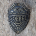 Steuerkopfschild GOEBEL, 50er Jahre, Originalschild aus Sammlungsbestand 