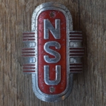 Steuerkopfschild NSU, 50er Jahre, Originalschild aus Sammlungsbestand 
