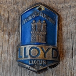 Steuerkopfschild LLOYD, 50er Jahre, Originalschild aus Sammlungsbestand 