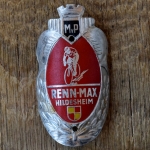 Steuerkopfschild RENN-MAX, 50er Jahre, Originalschild aus Sammlungsbestand 