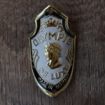 Steuerkopfschild OLYMPIC DE LUX, 50er Jahre, Originalschild aus Sammlungsbestand 