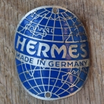 Steuerkopfschild HERMES, 50er Jahre, Originalschild aus Sammlungsbestand 