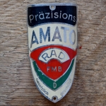 Steuerkopfschild AMATO, 30er Jahre, Originalschild aus Sammlungsbestand 