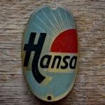 Steuerkopfschild HANSA, 50er Jahre, Originalschild aus Sammlungsbestand 