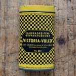 Flickzeug Blechdose "VICTORIA-VULCO" orig. 50er Jahre, 83 x 47 x 23 mm, ohne Inhalt 