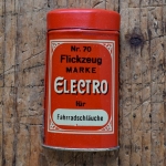 Flickzeug Blechdose "ELECTRO" orig. 50er Jahre, 85 x 49 x 25 mm, ohne Inhalt 
