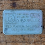 Flickzeug Kunststoffdose "VULKO-BLITZ" orig. 60er Jahre, 76 x 48 x 20 mm, ohne Inhalt 