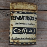 Flickzeug Blechdose "ROLA" orig. 50er Jahre, 71 x 48 x 24 mm, ohne Inhalt 