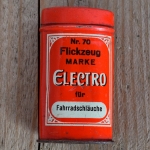 Flickzeug Blechdose "ELECTRO" orig. 30er Jahre, 83 x 48 x 25 mm, ohne Inhalt 