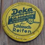 Blechdose "DEKA FELGENBAND" orig. 30 er Jahre, 74 x 25 mm, ohne Inhalt 