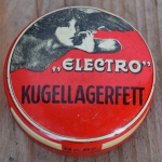 Blechdose "ELECTRO KUGELLAGERFETT" orig. 30 er Jahre, 66 x 21 mm, mit Restfett 