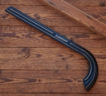 Kettenschutz, DÜRKOPP, schwarz, Linien gold, Länge ca. 53 cm, orig. 30er-50er J., restauriert 