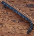 Kettenschutz CAWI, universal, Länge ca. 52 cm, orig. 30er-50er J., schwarz, Linien silber, gebr. 