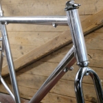 Fahrradrahmen aus Alu, Herrenausführung für Treckingrad, 28 Zoll, Ende 1990er Jahre, poliert, Stahlgabel, gebr. 