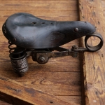 Sattel, für Jugendrad, LEPPER, Leder braun, Gestell verchromt, Ende 20er/30er J., gebr. 