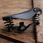 Sattel, Damen, HAMMOCK, Leder braun, Gestell verchromt, 30er J., gebr. 