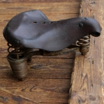 Sattel, Damen, HAMMOCK, Leder braun, Gestell verchromt, 30er J., gebr. 