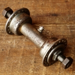 Nabe Vorderrad Fahrrad, DÜRKOPP, verchromt, 30er/40er J., 1/4 Zoll Kugeln, Einbaumaß ca. 91 mm, 36 Loch, gebr. 