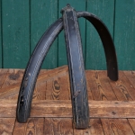 Schutzbleche Satz, 26 Zoll, Herrenausführung, 30er-50er J., schwarz, Linien weiß, gebr. 