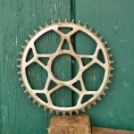 Kettenblatt, 30er-50er J., 1/2 Zoll, verchromt, Gewinde-Durchmesser 52 mm, 44 Zähne, gebr. 