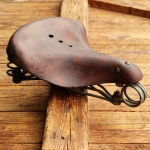 Sattel STADION Mod. Tourist, für Herrenrad, Leder, braun, Gestell kadmiert, Tschecheslowakei 50er/60er J., gebr. 