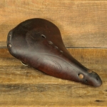 Sattel, Herren, VELEDA, 10er/20er J., für Halbrenner, Leder braun, Gestell vernickelt, gebr. 