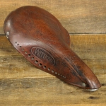 Sattel, Herren, WITTKOP, 50er/60er J., für Rennrad, Leder braun, Gestell verzinkt, gebr. 