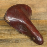 Sattel, Herren, LOHMANN Mod. 208, 50er J., für Sportrad, Leder braun, Gestell verchromt, gebr. 