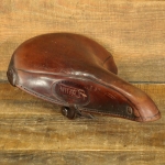 Sattel, Herren, WITTKOP, 50er J., für Sportrad, Leder braun, Gestell verchromt, gebr. 