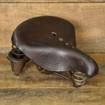 Sattel, Damen, Leder braun, Gestell vernickelt, 20er/30er J., gebr. 