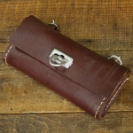 Werkzeugtasche für Sattelmontage, Echtleder, rotbraun, original 60er/70er Jahre, NOS 