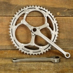 Kurbelsatz SOLIDA, für Rennrad, orig. 1960er/70er J., verchromt, für Keillager, gebr. 