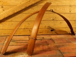 Schutzbleche/Holzkotschützer Satz, 28 Zoll, Herrenausführung für Tourenrad, 00er-20er J., gebr. 