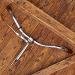 Fahrradlenker, Deutsche Form für Tourenrad 30er-50er J., verchromt, mit Klemmvorbau, Bekelitgriffe, gebr. 