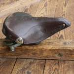 Sattel MERCO, Damen, Leder braun, Gestell verzinkt, original 50er/60er J., gebr. 