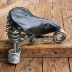 Sattel LEPPER Primus, Damen, Leder schwarz, Gestell verzinkt, original 80er/90er J., gebr. 