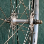 Vorderrad 26 Zoll (590), AMBROSIO Alu-Felge für Drahtbereifung, 1979, NORMANDY Hochflansch-Nabe, gebr. 