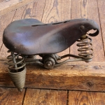 Sattel, Damen, SEIDEL & NAUMANN, Leder braun, Gestell vernickelt, 20er J., gebr. 