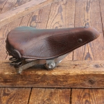 Sattel LEPPER, Herren, für Sportrad, Leder braun, Gestell verchromt, original 50er/60er J., gebr. 
