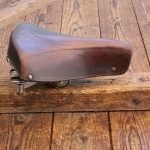 Sattel LEPPER, Herren, für Sportrad, Leder braun, Gestell verchromt, original 50er/60er J., gebr. 